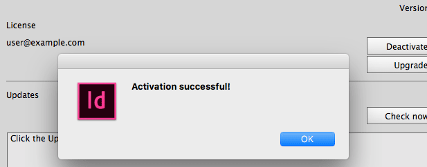 successful activation message