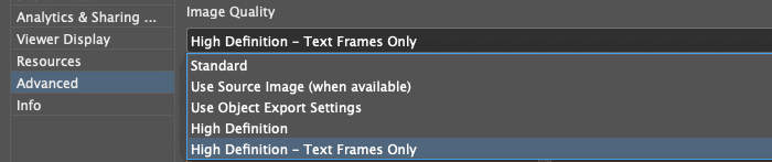 global image quality settings