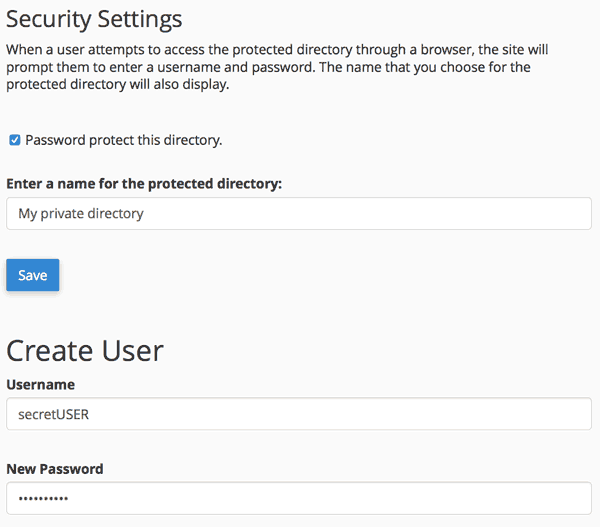 password protection screen