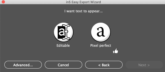 text rendering in easy export wizard