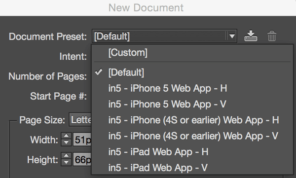 Web App presets installed with in5